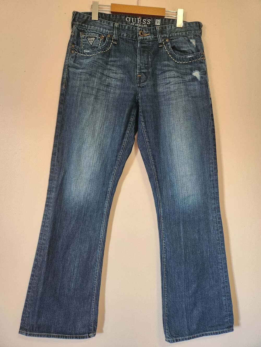 Guess Los Angeles Falcon Slim Boot Contrast Stitch Jeans Y2K - Size 34